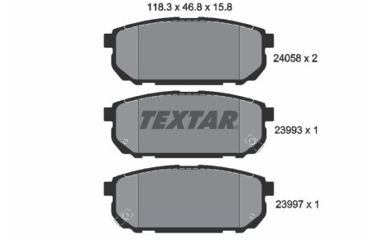 Bromsbeläggssats, skivbroms 2405801 Textar