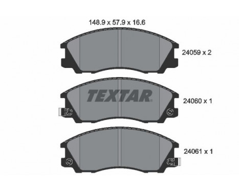 Bromsbeläggssats, skivbroms 2405901 Textar
