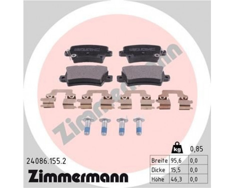 Bromsbeläggssats, skivbroms 24086.155.2 Zimmermann
