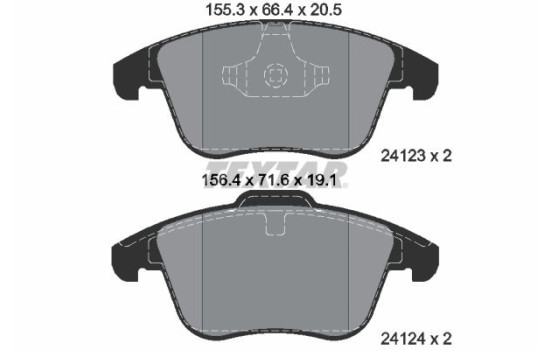 Bromsbeläggssats, skivbroms 2412301 Textar
