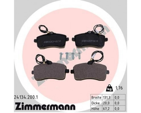 Bromsbeläggssats, skivbroms 24134.200.1 Zimmermann, bild 2