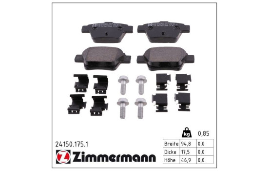 Bromsbeläggssats, skivbroms 24150.175.1 Zimmermann, bild 2