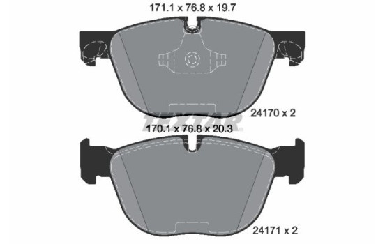 Bromsbeläggssats, skivbroms 2417001 Textar, bild 2