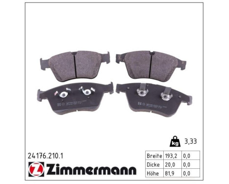 Bromsbeläggssats, skivbroms 24176.210.1 Zimmermann, bild 2