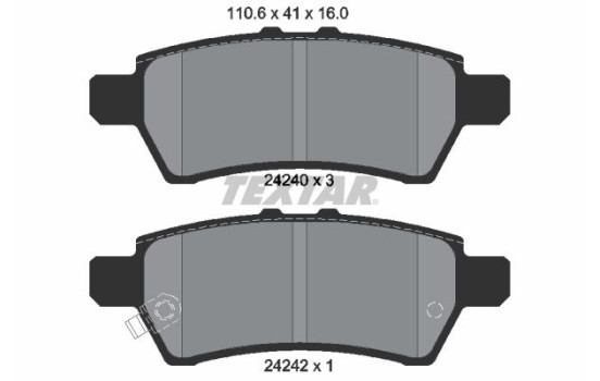 Bromsbeläggssats, skivbroms 2424001 Textar, bild 2
