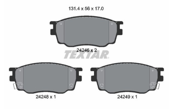 Bromsbeläggssats, skivbroms 2424601 Textar