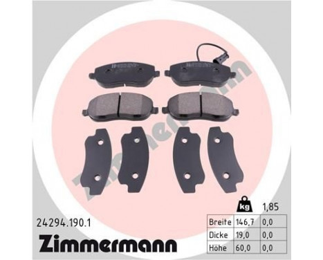 Bromsbeläggssats, skivbroms 24294.190.1 Zimmermann