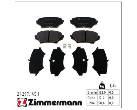 Bromsbeläggssats, skivbroms 24297.145.1 Zimmermann