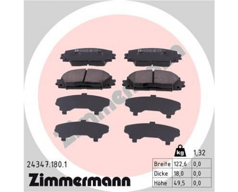 Bromsbeläggssats, skivbroms 24347.180.1 Zimmermann