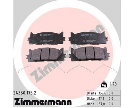 Bromsbeläggssats, skivbroms 24350.175.2 Zimmermann