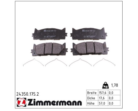 Bromsbeläggssats, skivbroms 24350.175.2 Zimmermann