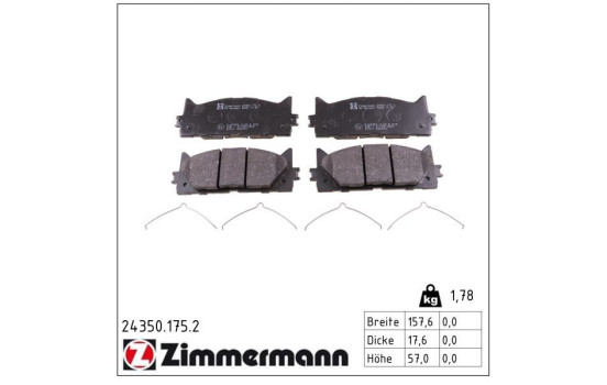 Bromsbeläggssats, skivbroms 24350.175.2 Zimmermann