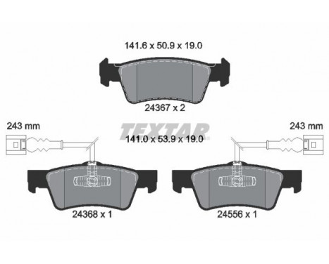 Bromsbeläggssats, skivbroms 2436701 Textar, bild 2