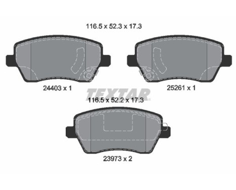 Bromsbeläggssats, skivbroms 2440301 Textar