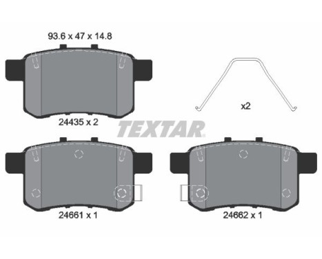 Bromsbeläggssats, skivbroms 2443501 Textar