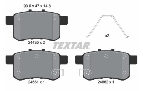 Bromsbeläggssats, skivbroms 2443501 Textar