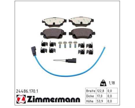Bromsbeläggssats, skivbroms 24486.170.1 Zimmermann, bild 2