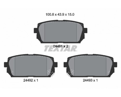 Bromsbeläggssats, skivbroms 2449101 Textar