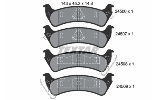 Bromsbeläggssats, skivbroms 2450601 Textar