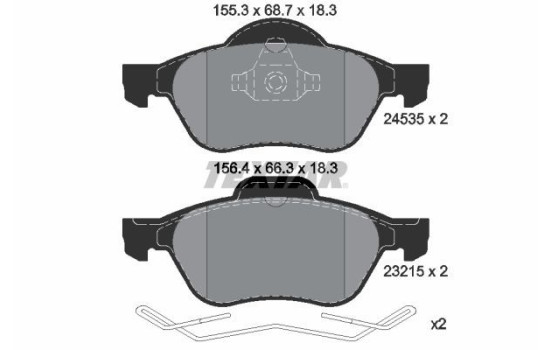 Bromsbeläggssats, skivbroms 2453501 Textar