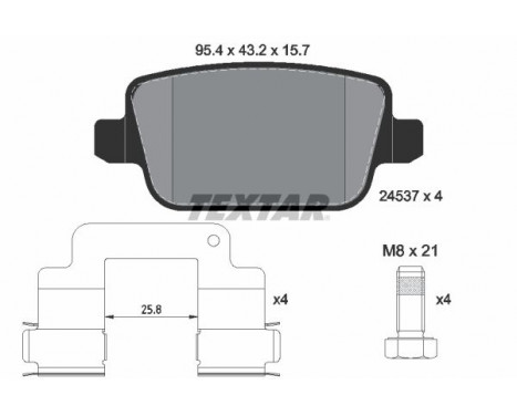 Bromsbeläggssats, skivbroms 2453701 Textar, bild 2