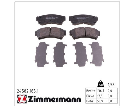 Bromsbeläggssats, skivbroms 24582.185.1 Zimmermann, bild 4