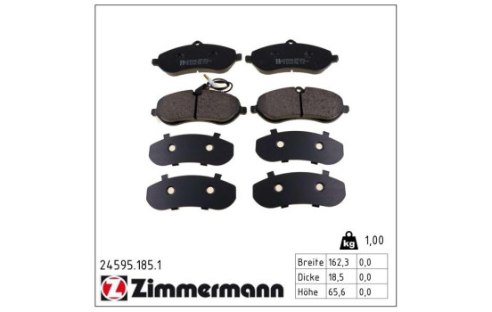 Bromsbeläggssats, skivbroms 24595.185.1 Zimmermann, bild 2