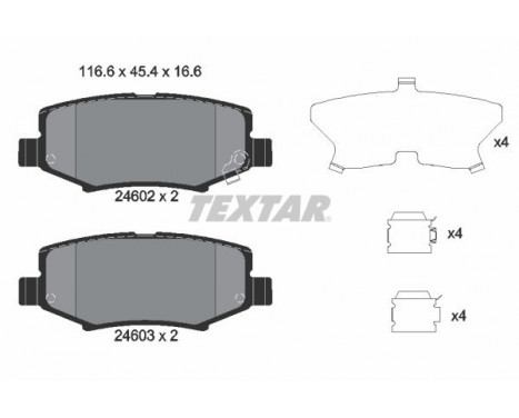 Bromsbeläggssats, skivbroms 2460201 Textar