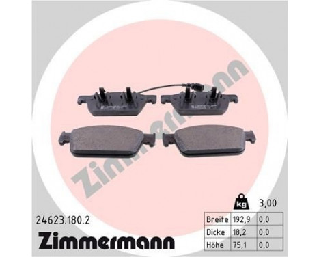 Bromsbeläggssats, skivbroms 24623.180.2 Zimmermann, bild 2