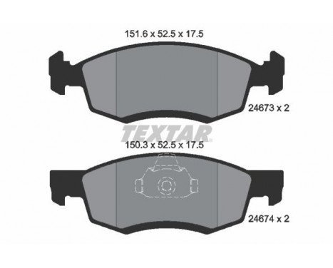 Bromsbeläggssats, skivbroms 2467301 Textar