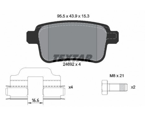 Bromsbeläggssats, skivbroms 2469201 Textar, bild 2