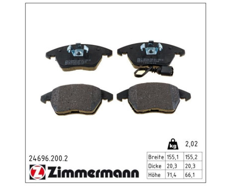 Bromsbeläggssats, skivbroms 24696.200.2 Zimmermann