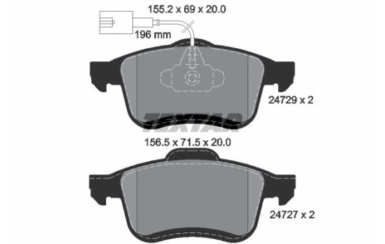 Bromsbeläggssats, skivbroms 2472901 Textar