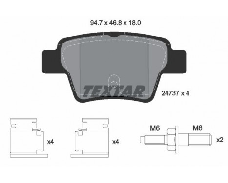 Bromsbeläggssats, skivbroms 2473701 Textar, bild 2