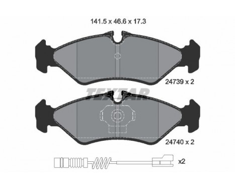 Bromsbeläggssats, skivbroms 2473901 Textar, bild 2