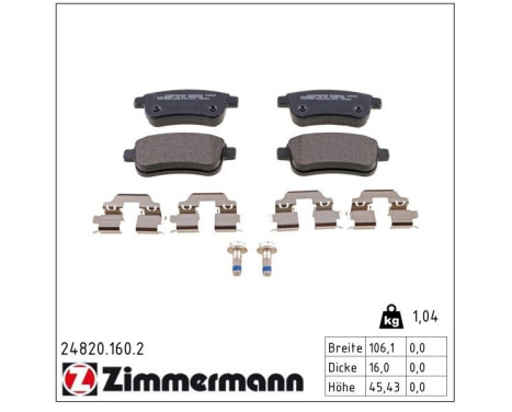 Bromsbeläggssats, skivbroms 24820.160.2 Zimmermann, bild 2