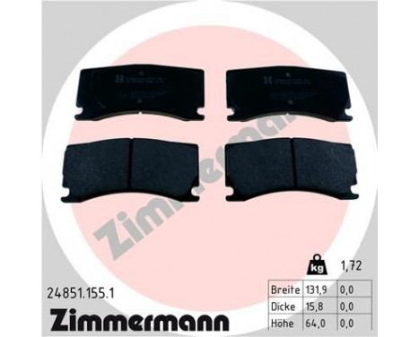 Bromsbeläggssats, skivbroms 24851.155.1 Zimmermann