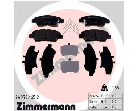 Bromsbeläggssats, skivbroms 24979.165.2 Zimmermann