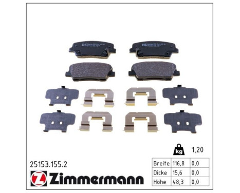 Bromsbeläggssats, skivbroms 25153.155.2 Zimmermann