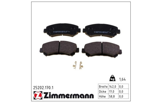 Bromsbeläggssats, skivbroms 25202.170.1 Zimmermann