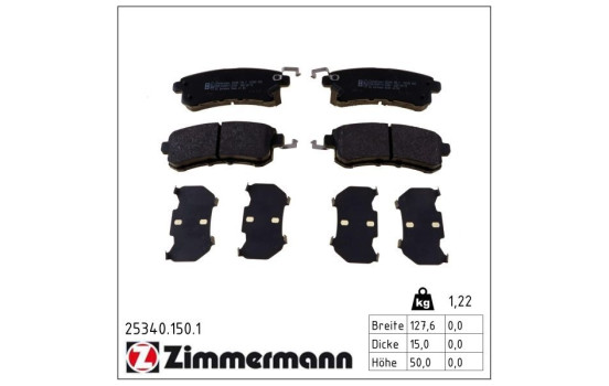 Bromsbeläggssats, skivbroms 25340.150.1 Zimmermann