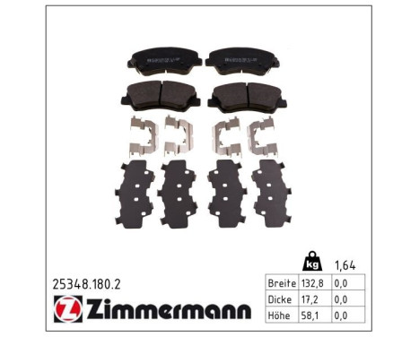 Bromsbeläggssats, skivbroms 25348.180.2 Zimmermann, bild 2