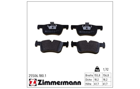 Bromsbeläggssats, skivbroms 25506.180.1 Zimmermann