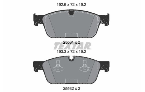 Bromsbeläggssats, skivbroms 2553101 Textar