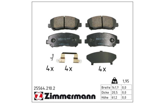 Bromsbeläggssats, skivbroms 25564.210.2 Zimmermann