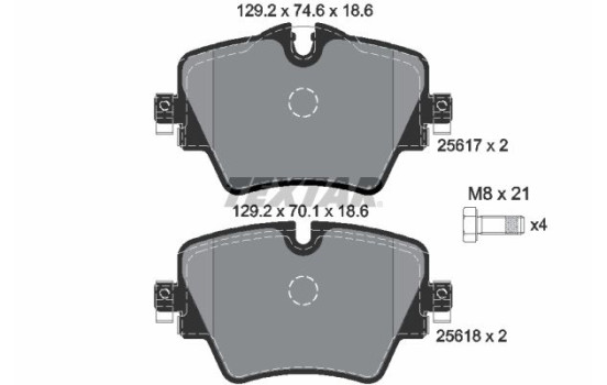 Bromsbeläggssats, skivbroms 2561701 Textar