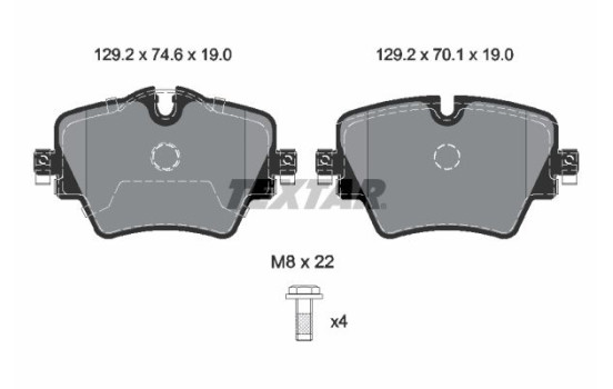 Bromsbeläggssats, skivbroms 2561705 Textar