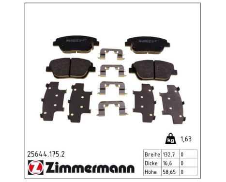 Bromsbeläggssats, skivbroms 25644.175.2 Zimmermann, bild 2