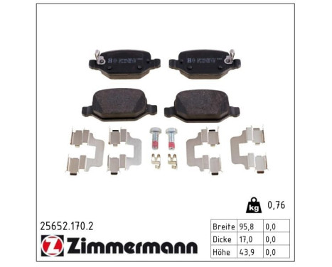 Bromsbeläggssats, skivbroms 25652.170.2 Zimmermann, bild 2
