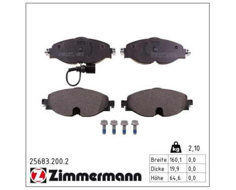Bromsbeläggssats, skivbroms 25683.200.2 Zimmermann, bild 2